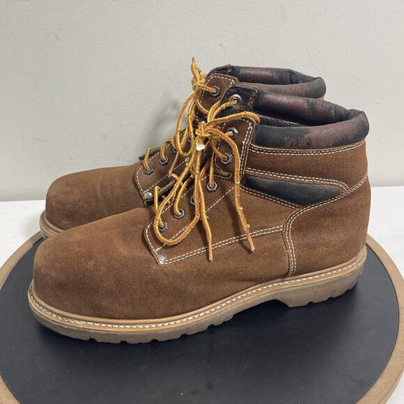 Hy-Test by Wolverine Work Boots Mens Size 11‎ Steel Toe Suede Safety Shoes - Picture 5 of 11